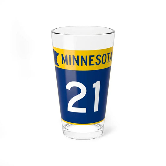 MN-21 (Minnesota) (Road Sign) Pint Glass 16oz 16oz - Go Mug Yourself
