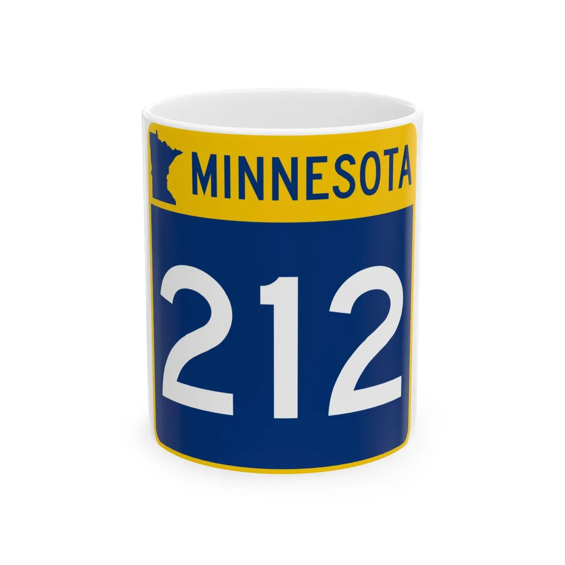 MN-212 (Minnesota) (Road Sign) White Coffee Mug 11oz - Go Mug Yourself