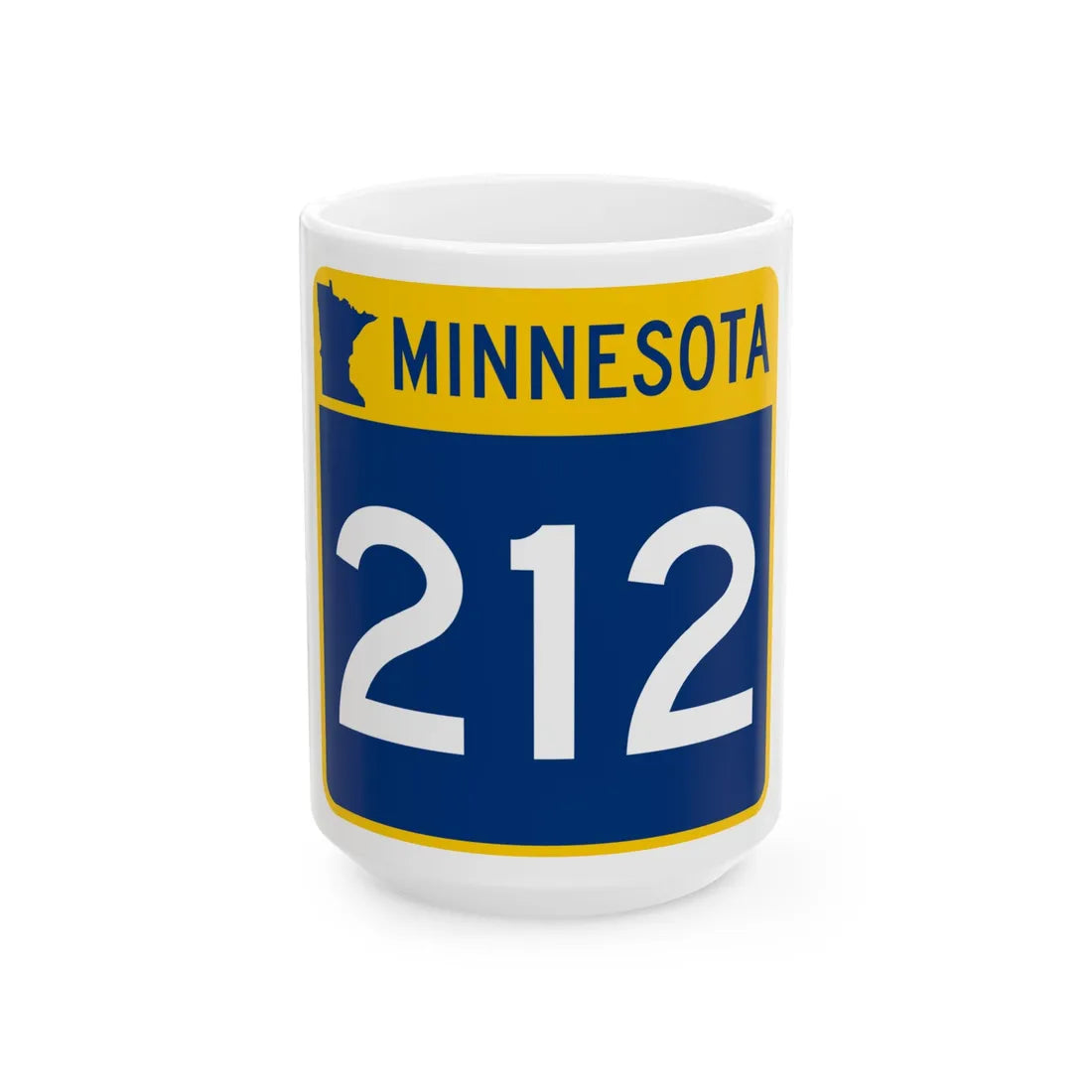 MN-212 (Minnesota) (Road Sign) White Coffee Mug 15oz - Go Mug Yourself