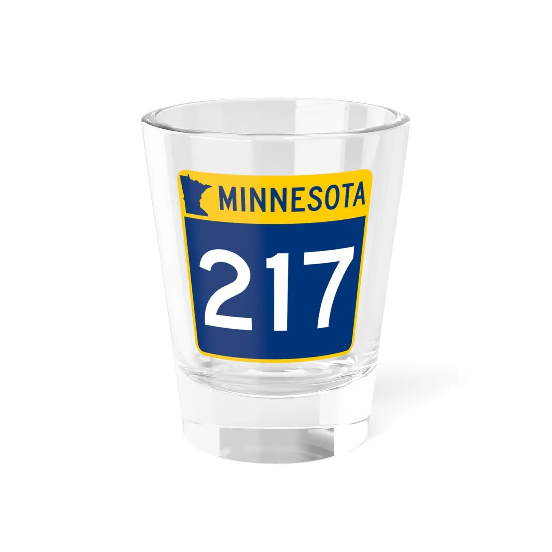 MN-217 (Minnesota) (Road Sign) Shot Glass 1.5oz 1.5oz - Go Mug Yourself