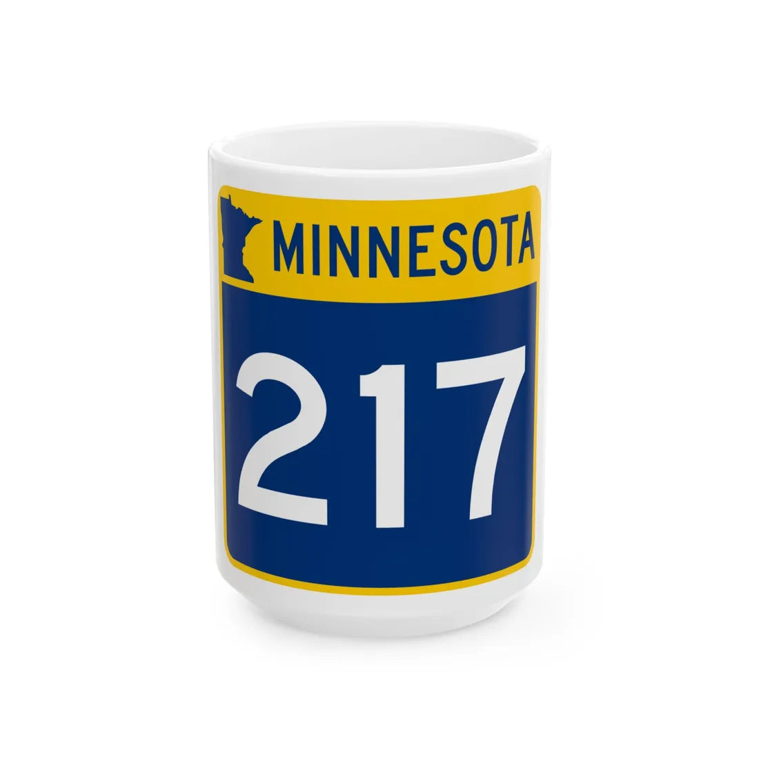 MN-217 (Minnesota) (Road Sign) White Coffee Mug 15oz - Go Mug Yourself