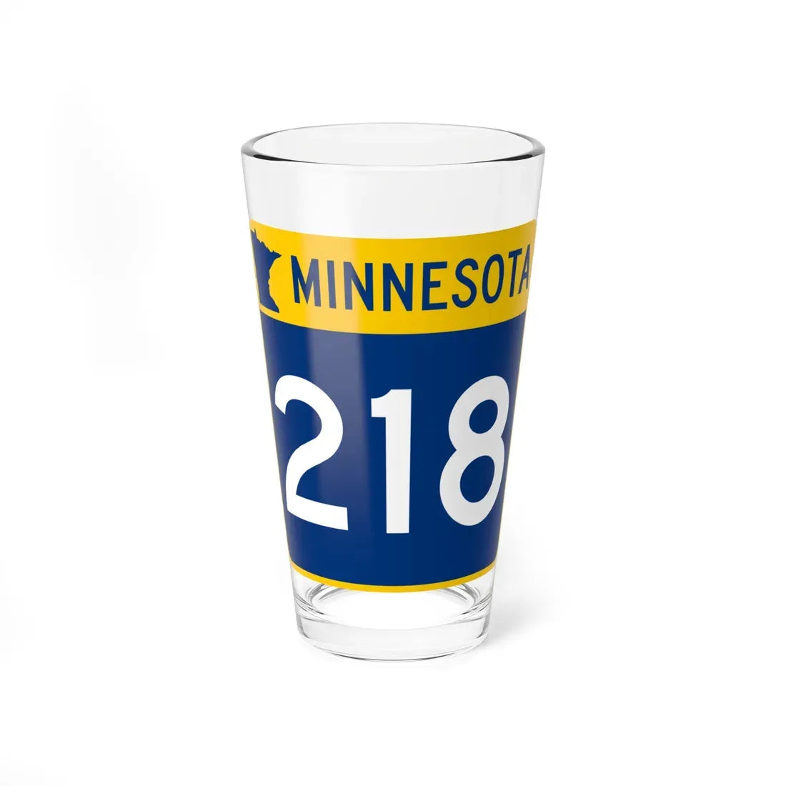 MN-218 (Minnesota) (Road Sign) Pint Glass 16oz 16oz - Go Mug Yourself