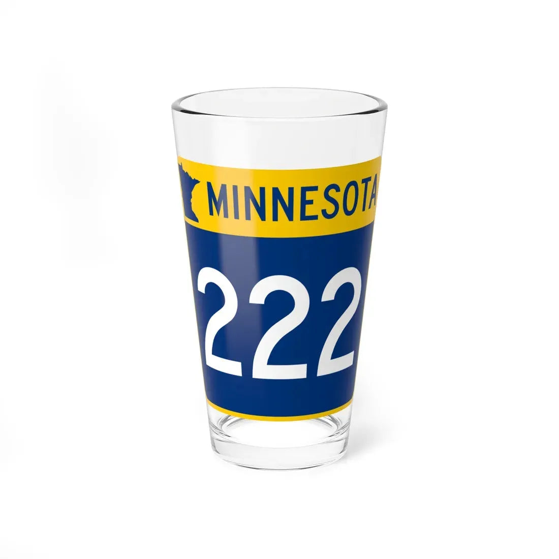 MN-222 (Minnesota) (Road Sign) Pint Glass 16oz 16oz - Go Mug Yourself