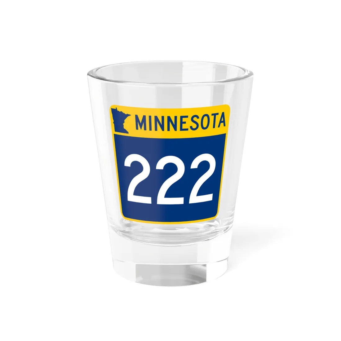 MN-222 (Minnesota) (Road Sign) Shot Glass 1.5oz 1.5oz - Go Mug Yourself