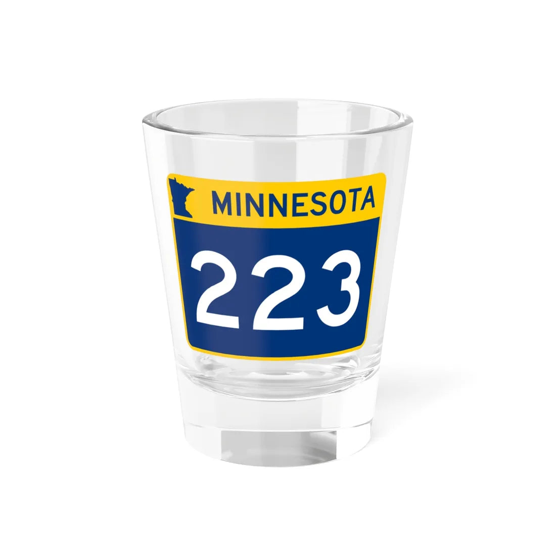 MN-223 wide (Minnesota) (Road Sign) Shot Glass 1.5oz 1.5oz - Go Mug Yourself