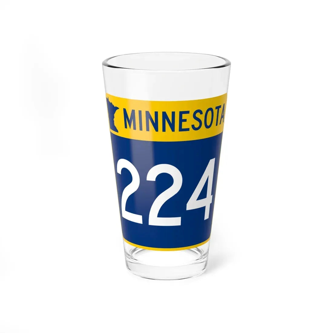 MN-224 (Minnesota) (Road Sign) Pint Glass 16oz 16oz - Go Mug Yourself