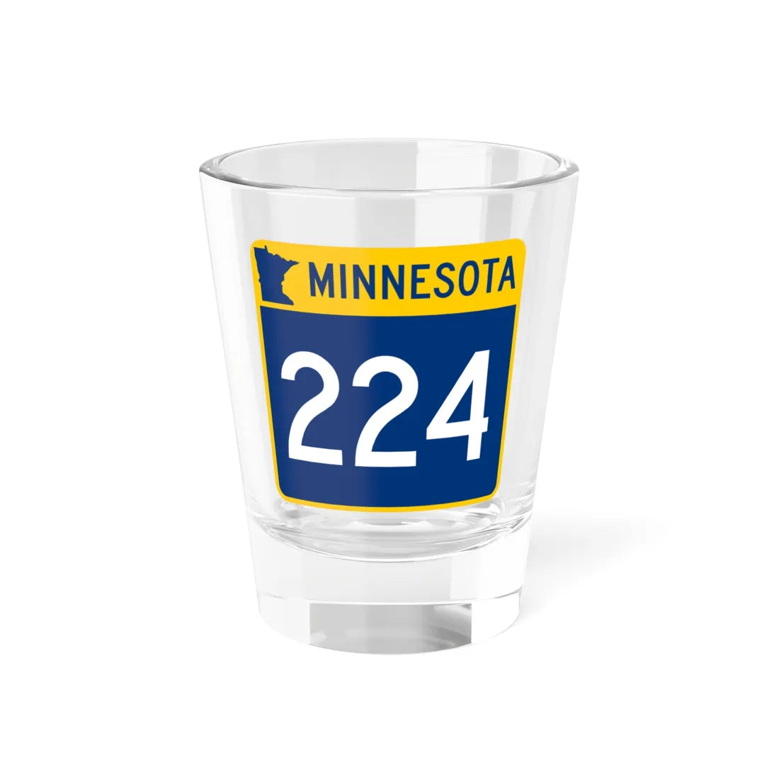 MN-224 (Minnesota) (Road Sign) Shot Glass 1.5oz 1.5oz - Go Mug Yourself