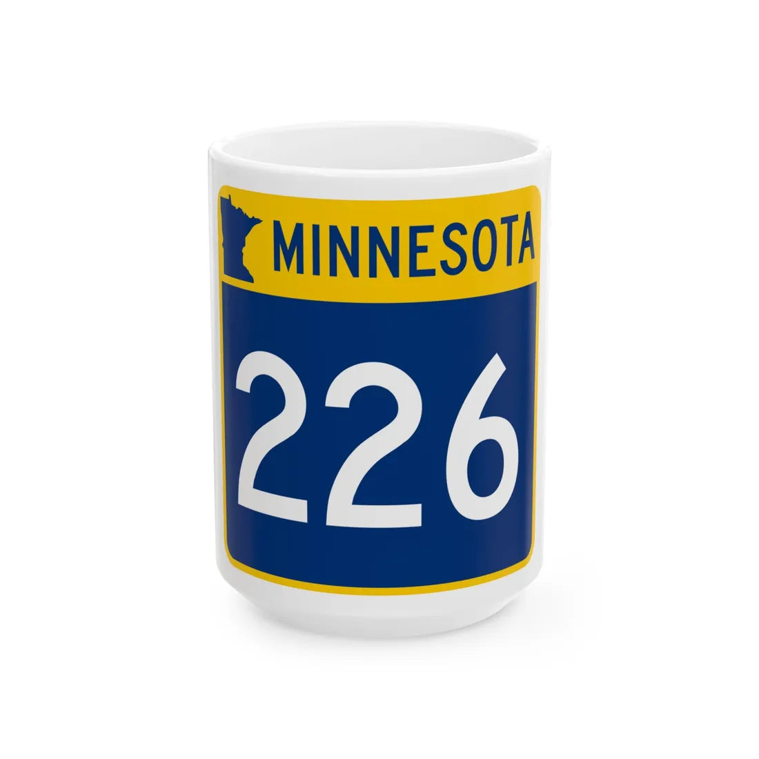 MN-226 (Minnesota) (Road Sign) White Coffee Mug 15oz - Go Mug Yourself