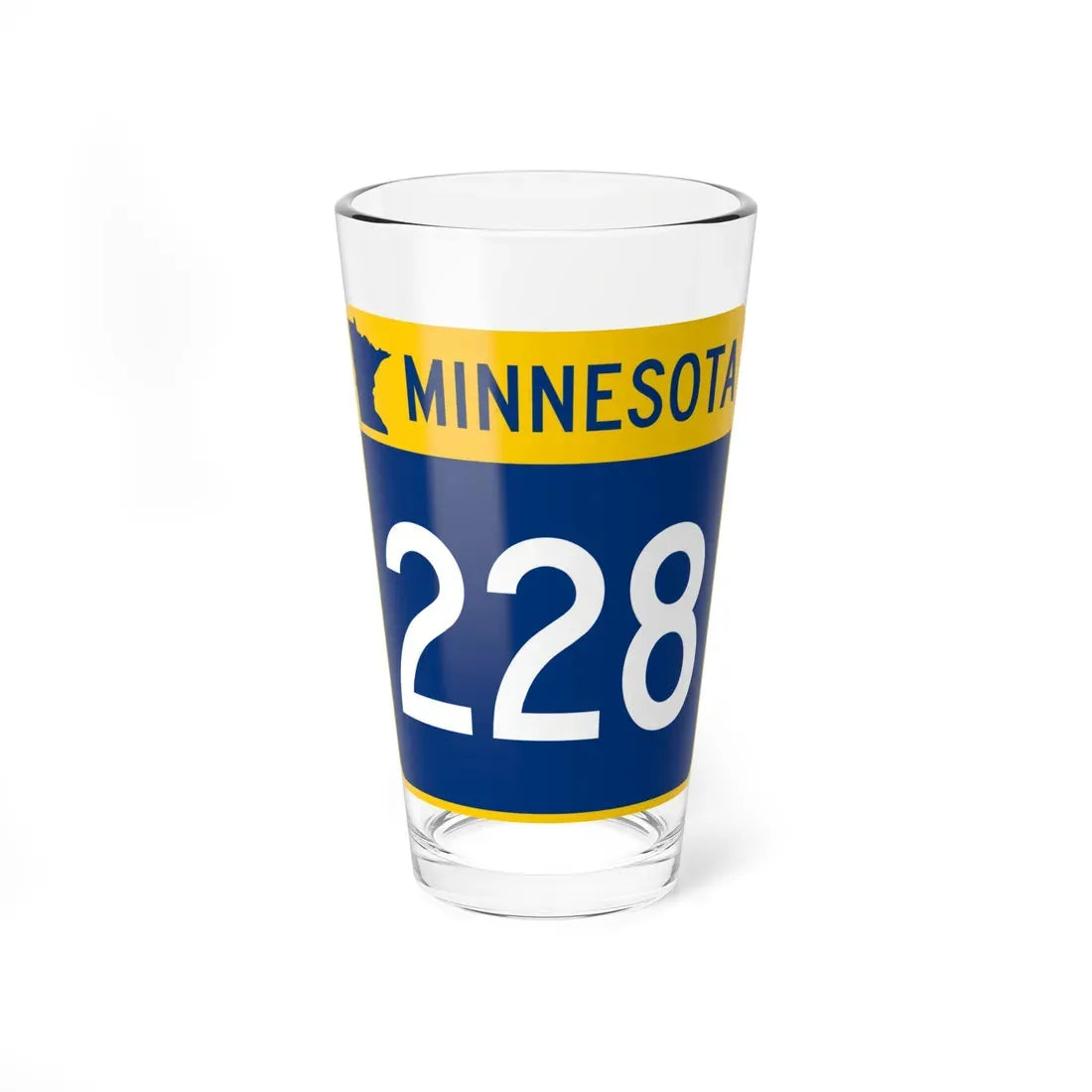 MN-228 (Minnesota) (Road Sign) Pint Glass 16oz 16oz - Go Mug Yourself