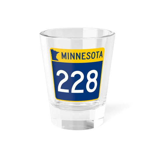 MN-228 (Minnesota) (Road Sign) Shot Glass 1.5oz 1.5oz - Go Mug Yourself