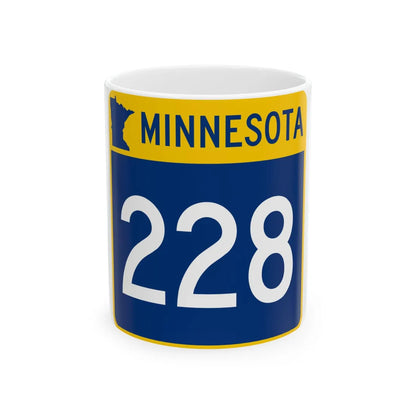 MN-228 (Minnesota) (Road Sign) White Coffee Mug 11oz - Go Mug Yourself