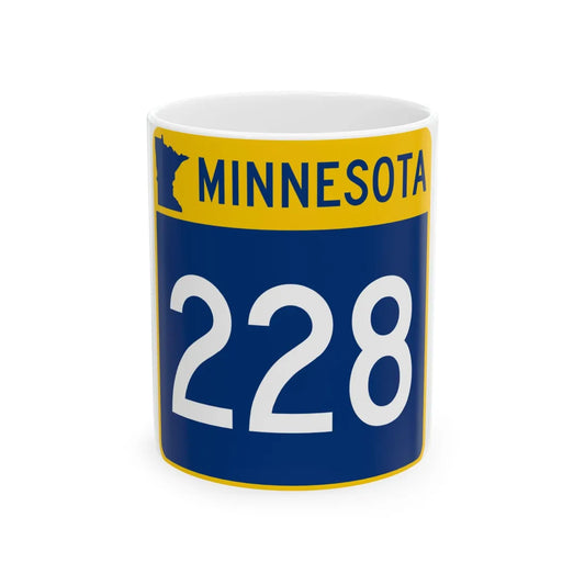 MN-228 (Minnesota) (Road Sign) White Coffee Mug 11oz - Go Mug Yourself