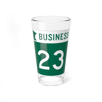 MN-23 Business (Minnesota) (Road Sign) Pint Glass 16oz 16oz - Go Mug Yourself
