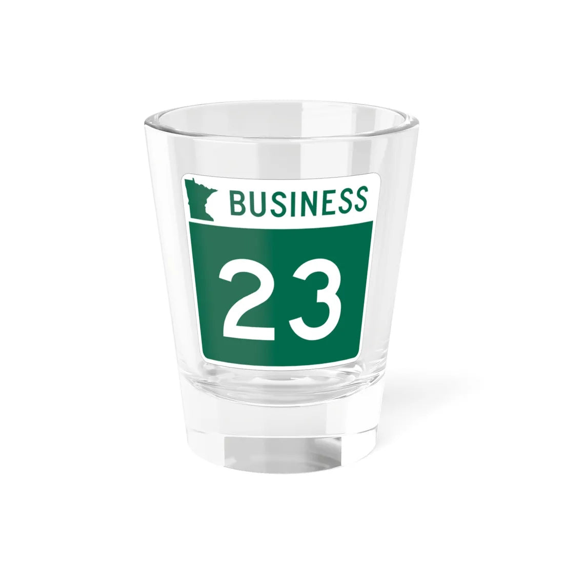 MN-23 Business (Minnesota) (Road Sign) Shot Glass 1.5oz 1.5oz - Go Mug Yourself