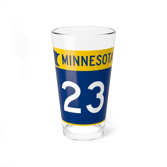 MN-23 (Minnesota) (Road Sign) Pint Glass 16oz 16oz - Go Mug Yourself