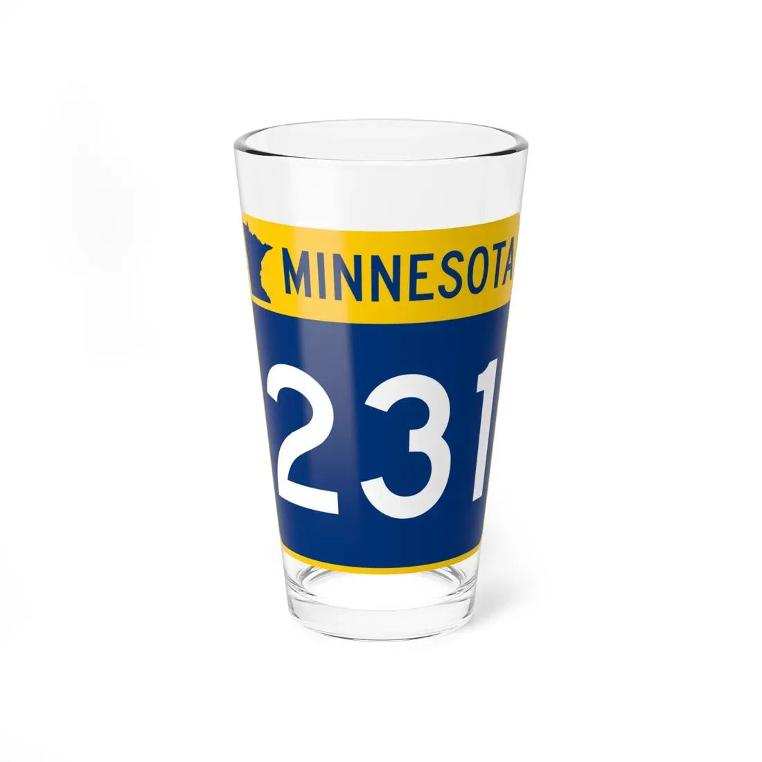 MN-231 (Minnesota) (Road Sign) Pint Glass 16oz 16oz - Go Mug Yourself
