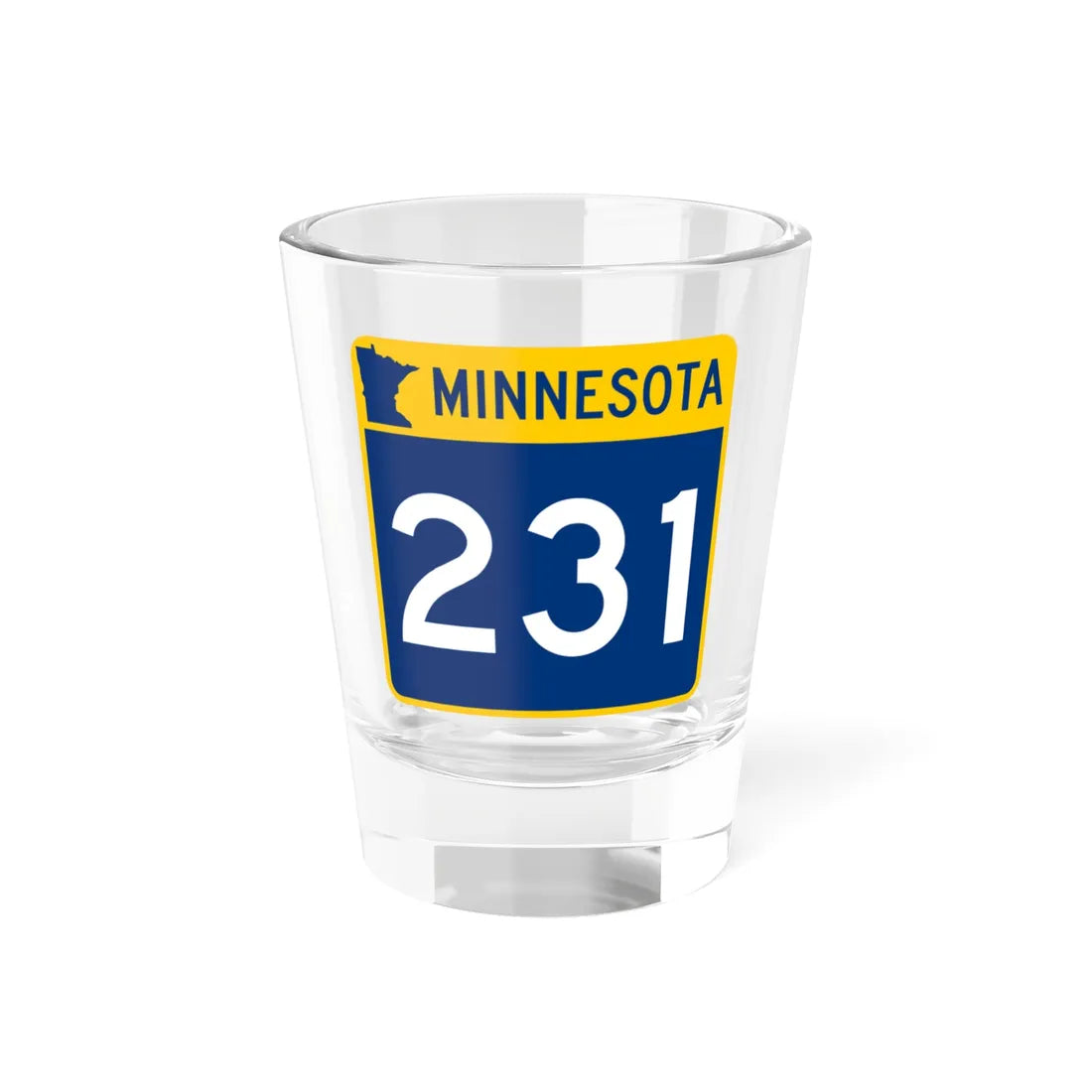 MN-231 (Minnesota) (Road Sign) Shot Glass 1.5oz 1.5oz - Go Mug Yourself