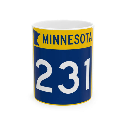 MN-231 (Minnesota) (Road Sign) White Coffee Mug 11oz - Go Mug Yourself