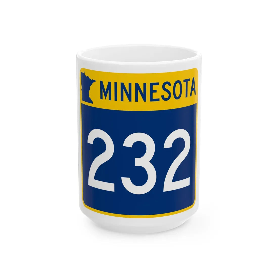 MN-232 (Minnesota) (Road Sign) White Coffee Mug 15oz - Go Mug Yourself