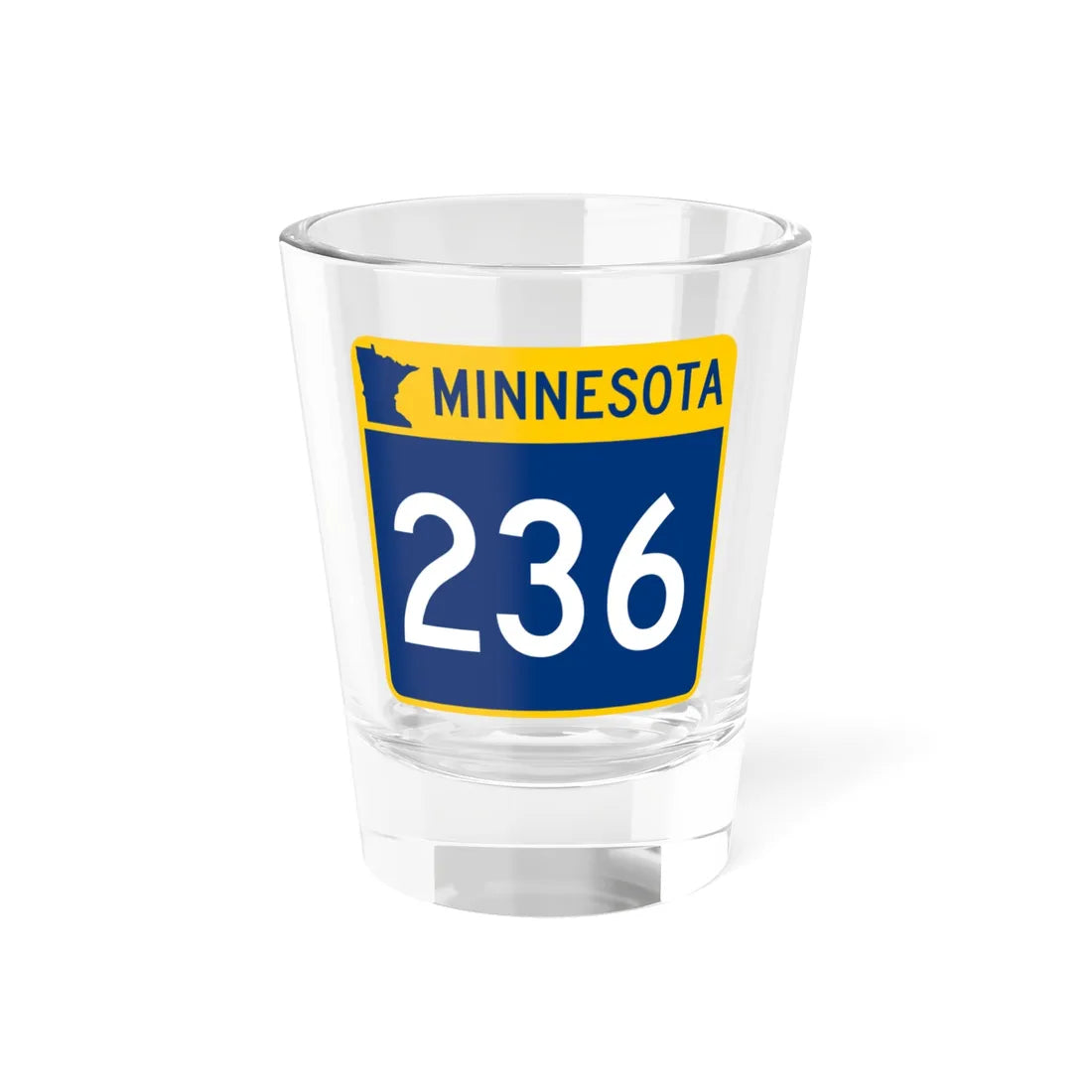 MN-236 (Minnesota) (Road Sign) Shot Glass 1.5oz 1.5oz - Go Mug Yourself