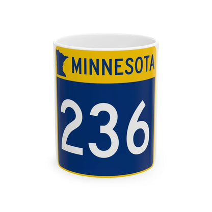 MN-236 (Minnesota) (Road Sign) White Coffee Mug 11oz - Go Mug Yourself