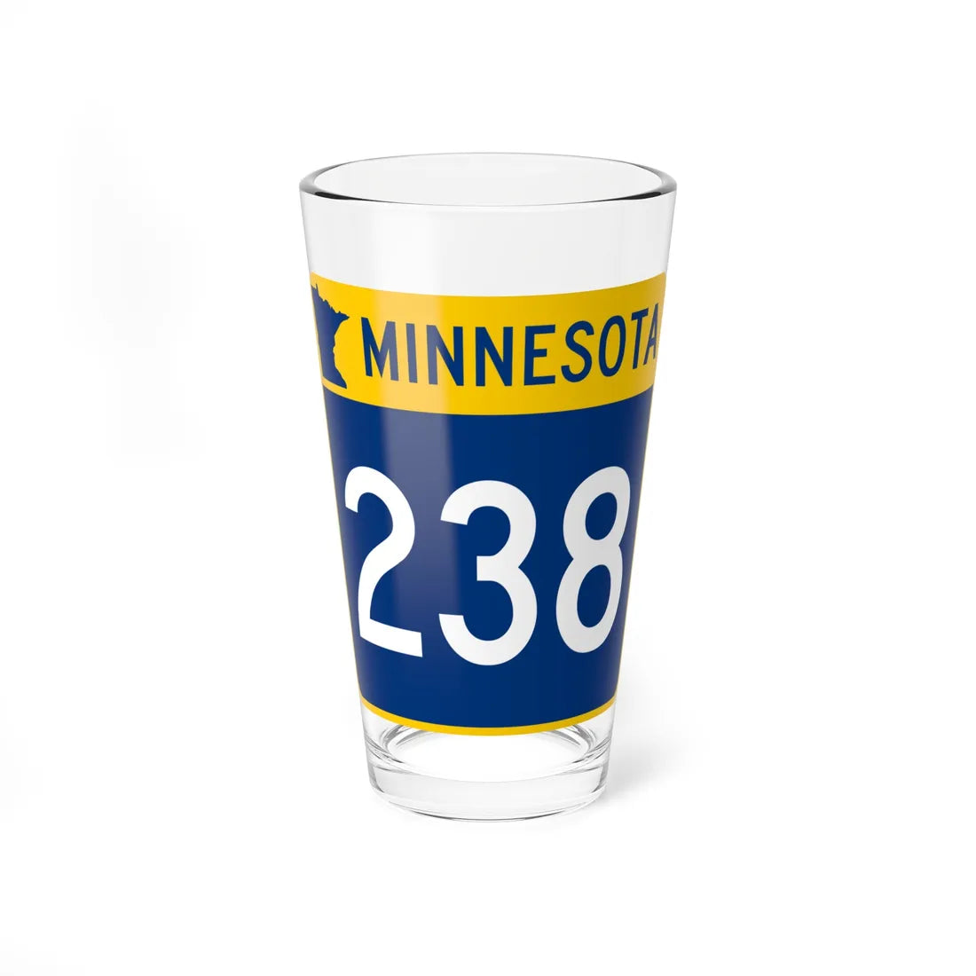 MN-238 (Minnesota) (Road Sign) Pint Glass 16oz 16oz - Go Mug Yourself