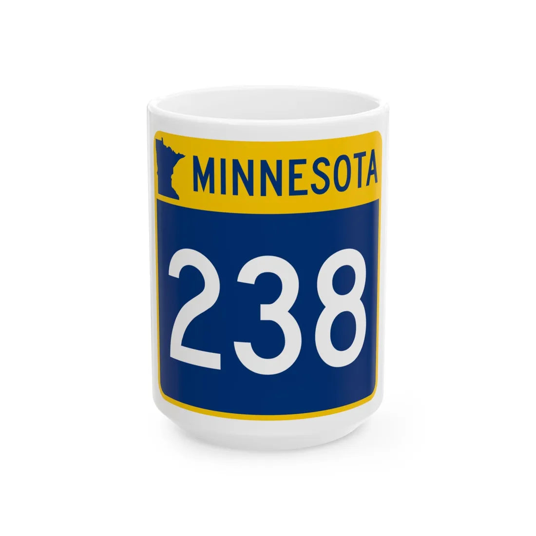 MN-238 (Minnesota) (Road Sign) White Coffee Mug 15oz - Go Mug Yourself