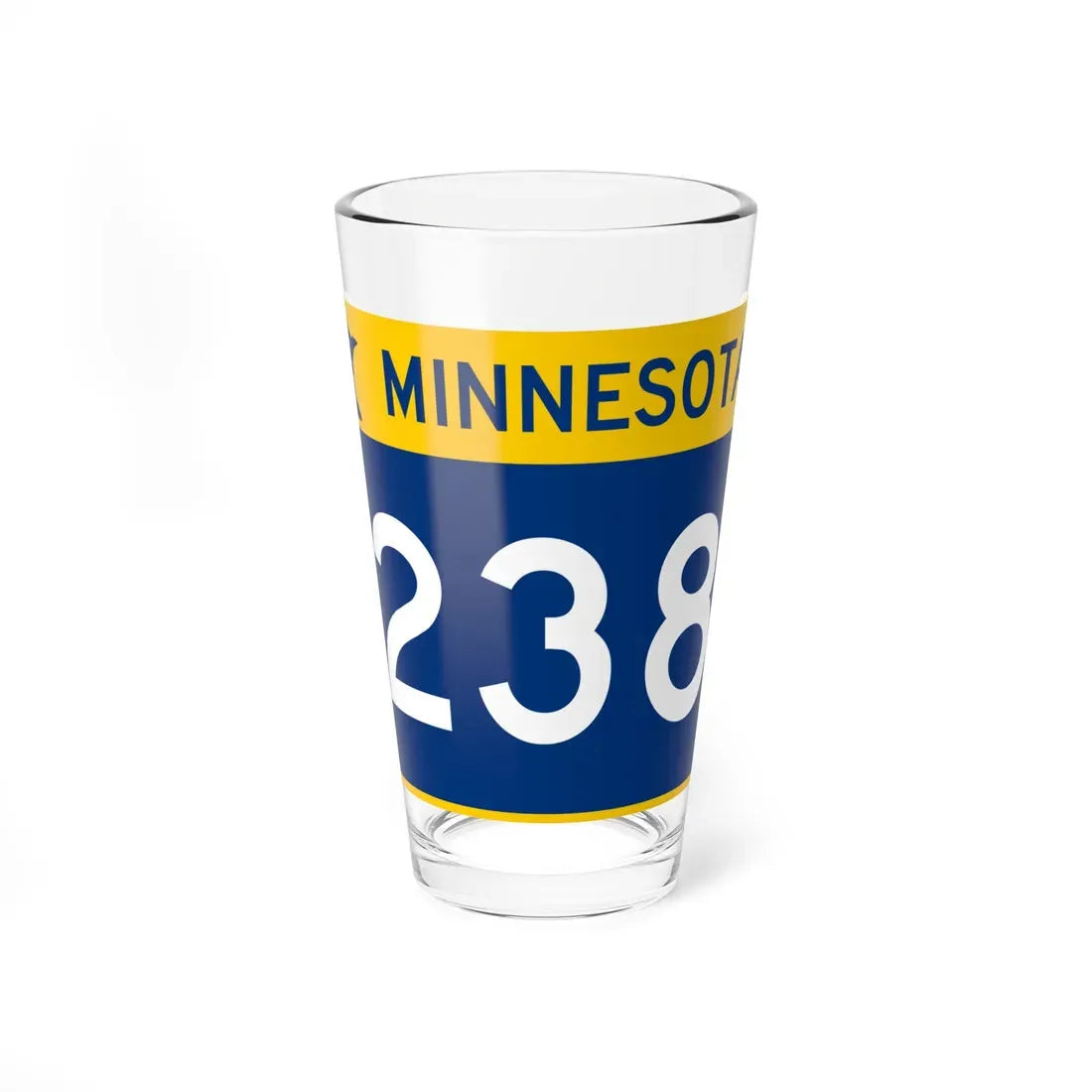 MN-238 wide (Minnesota) (Road Sign) Pint Glass 16oz 16oz - Go Mug Yourself