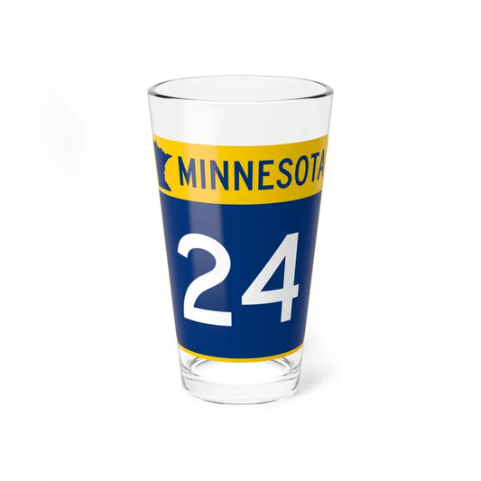 MN-24 (Minnesota) (Road Sign) Pint Glass 16oz 16oz - Go Mug Yourself
