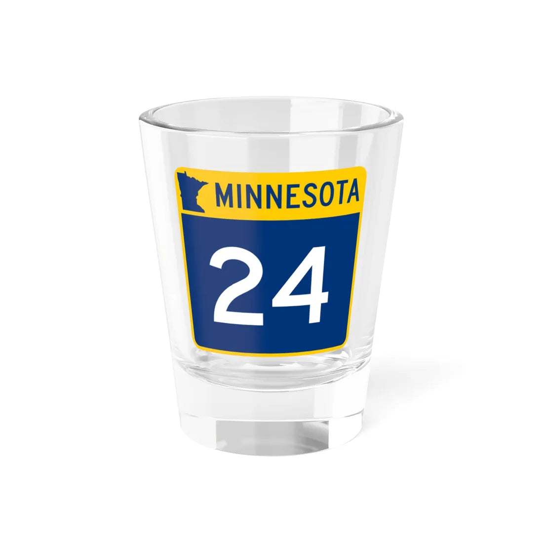 MN-24 (Minnesota) (Road Sign) Shot Glass 1.5oz 1.5oz - Go Mug Yourself