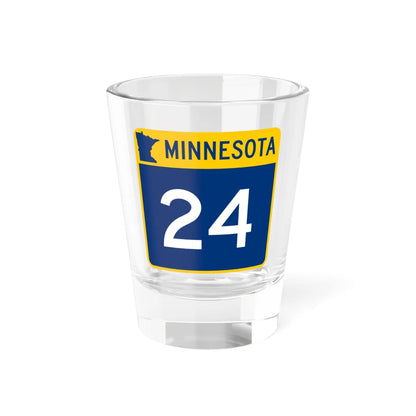 MN-24 (Minnesota) (Road Sign) Shot Glass 1.5oz 1.5oz - Go Mug Yourself