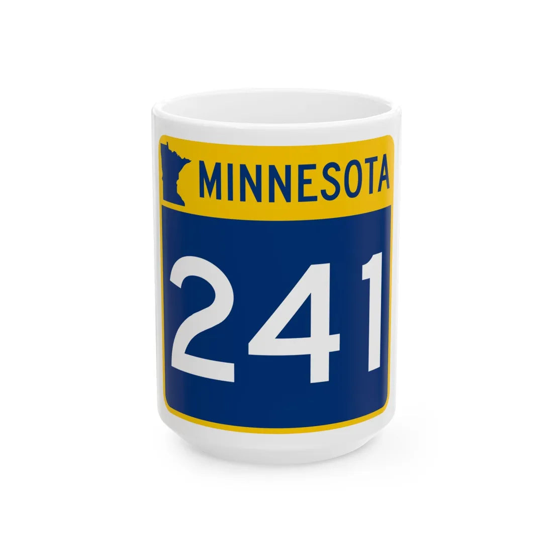 MN-241 (Minnesota) (Road Sign) White Coffee Mug 15oz - Go Mug Yourself
