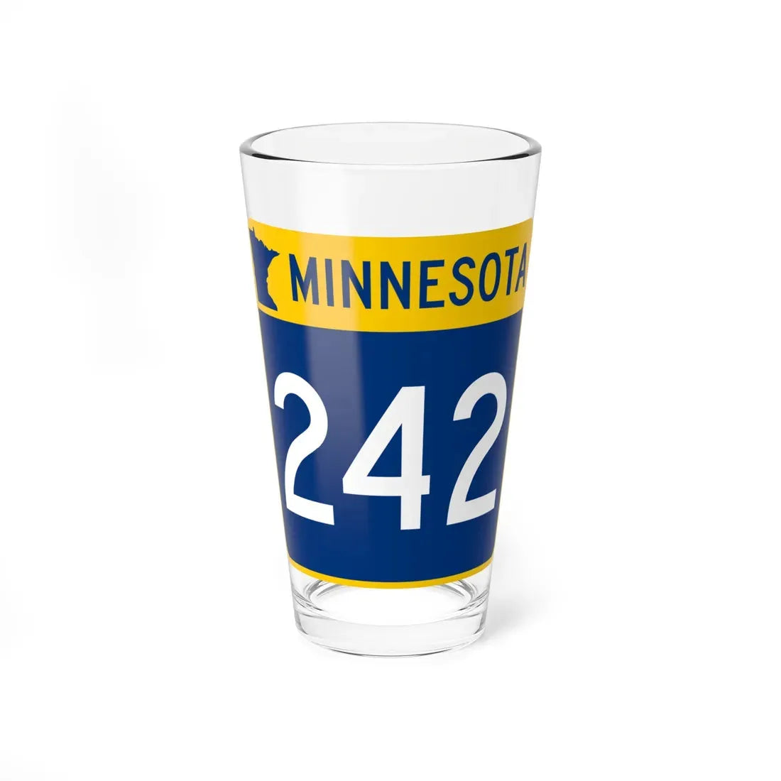 MN-242 (Minnesota) (Road Sign) Pint Glass 16oz 16oz - Go Mug Yourself