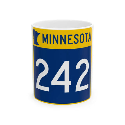 MN-242 (Minnesota) (Road Sign) White Coffee Mug 11oz - Go Mug Yourself
