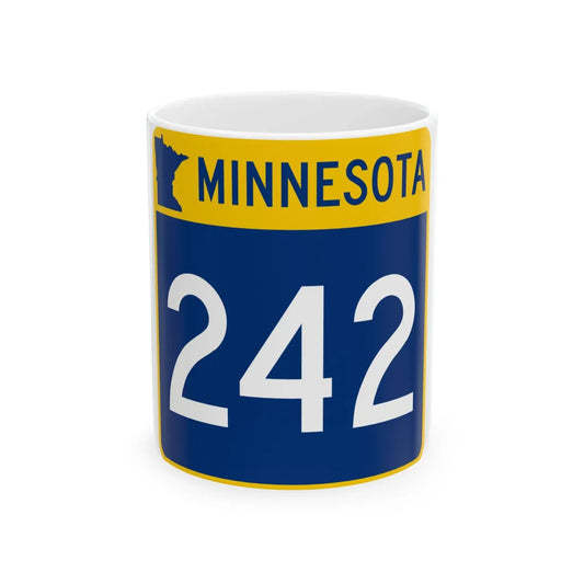 MN-242 (Minnesota) (Road Sign) White Coffee Mug 11oz - Go Mug Yourself