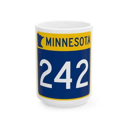 MN-242 (Minnesota) (Road Sign) White Coffee Mug 15oz - Go Mug Yourself