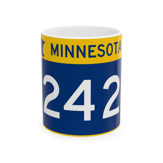 MN-242 wide (Minnesota) (Road Sign) White Coffee Mug 11oz - Go Mug Yourself