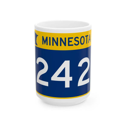 MN-242 wide (Minnesota) (Road Sign) White Coffee Mug 15oz - Go Mug Yourself