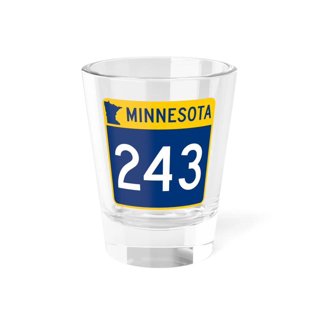 MN-243 (Minnesota) (Road Sign) Shot Glass 1.5oz 1.5oz - Go Mug Yourself