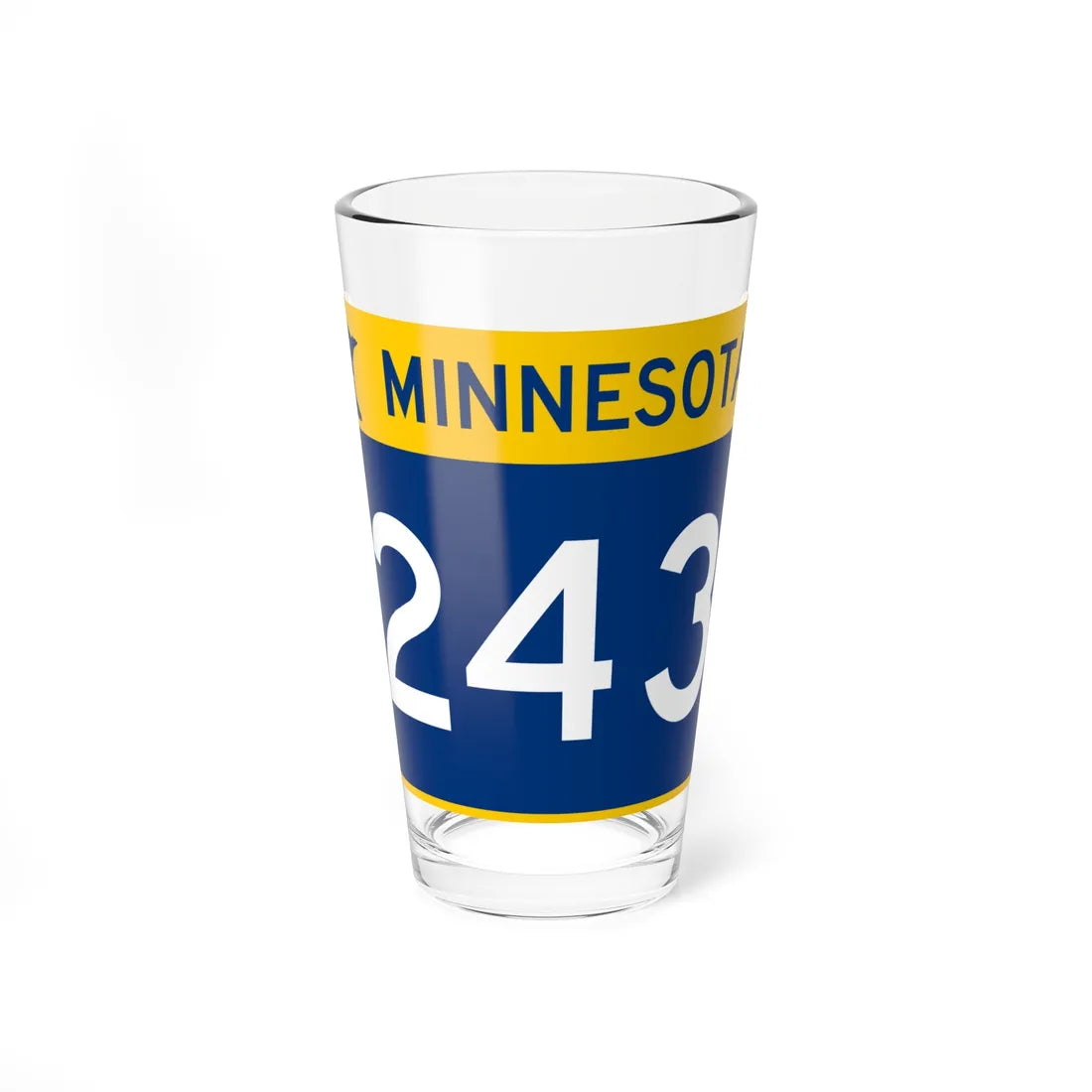 MN-243 wide (Minnesota) (Road Sign) Pint Glss 16oz 16oz - Go Mug Yourself