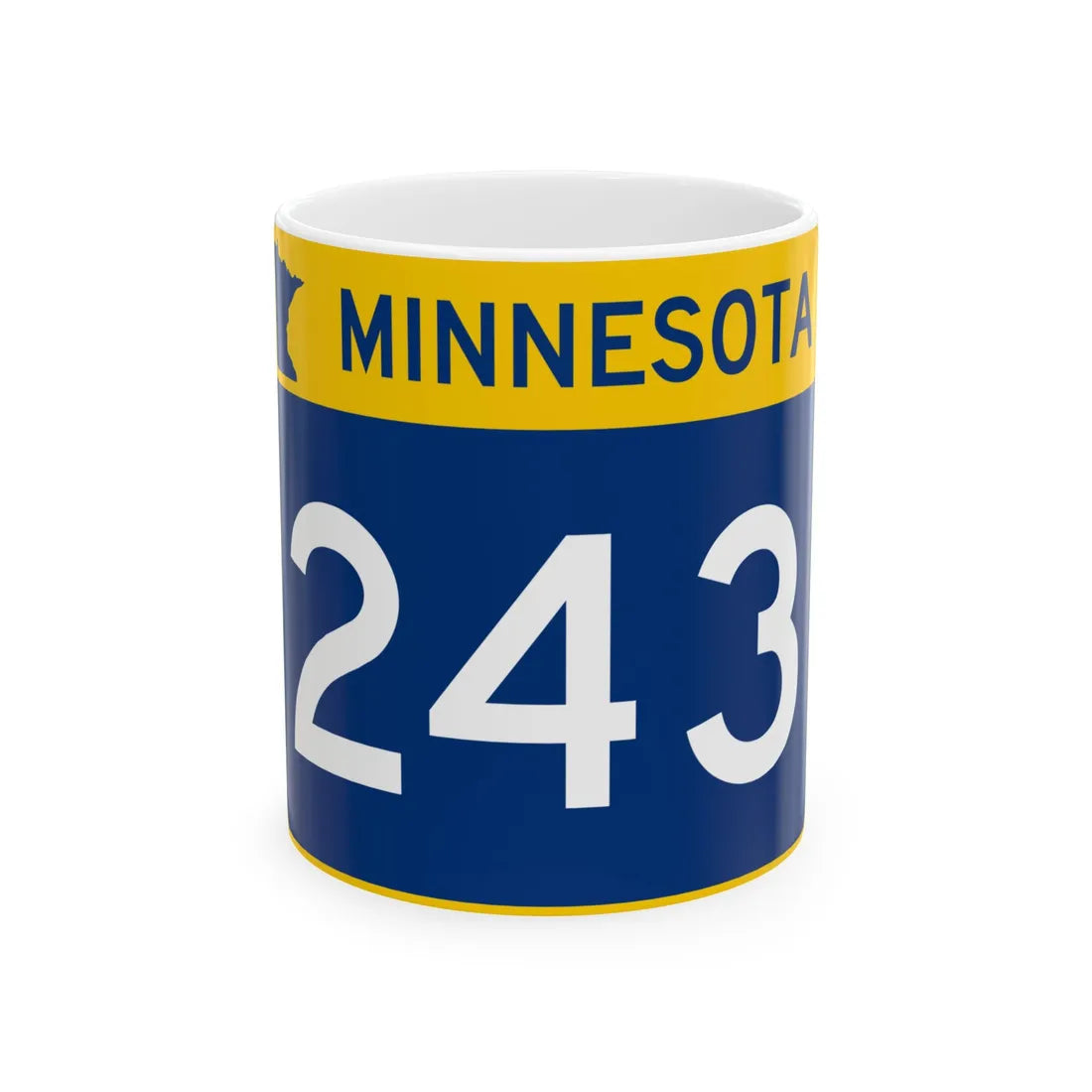 MN-243 wide (Minnesota) (Road Sign) White Coffee Mug 11oz - Go Mug Yourself