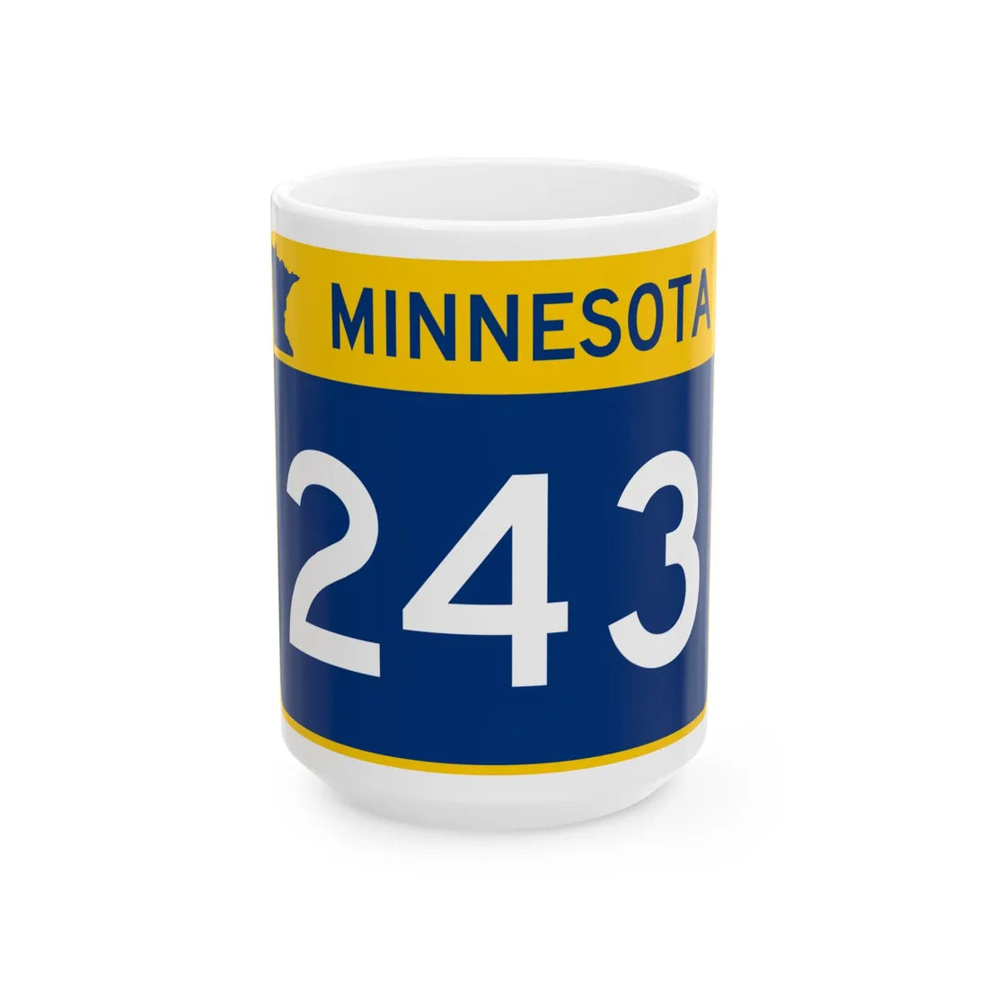 MN-243 wide (Minnesota) (Road Sign) White Coffee Mug 15oz - Go Mug Yourself