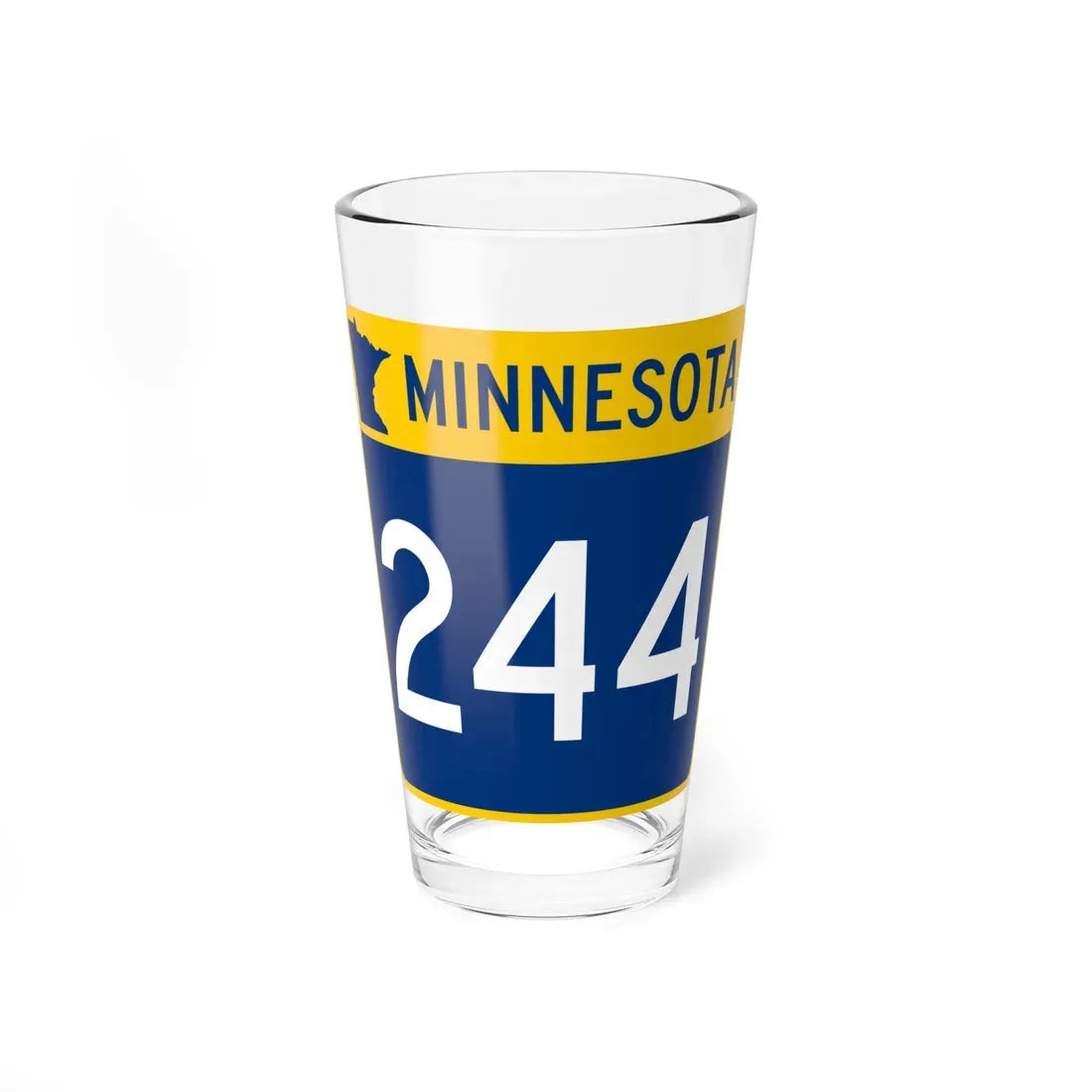 MN-244 (Minnesota) (Road Sign) Pint Glass 16oz 16oz - Go Mug Yourself