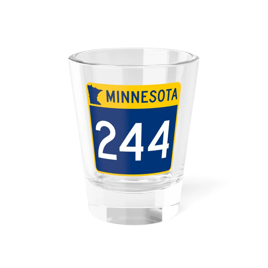 MN-244 (Minnesota) (Road Sign) Shot Glass 1.5oz 1.5oz - Go Mug Yourself