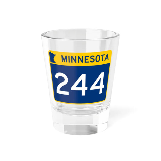 MN-244 wide (Minnesota) (Road Sign) Shot Glass 1.5oz 1.5oz - Go Mug Yourself