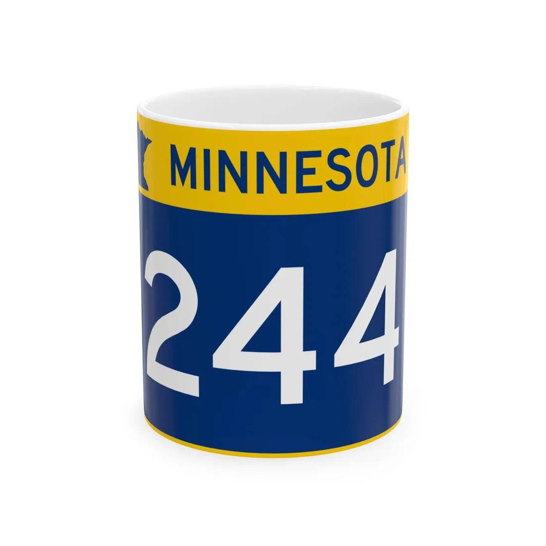 MN-244 wide (Minnesota) (Road Sign) White Coffee Mug 11oz - Go Mug Yourself