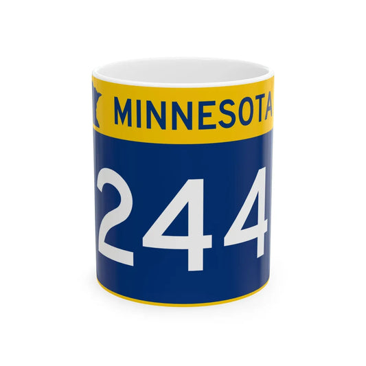 MN-244 wide (Minnesota) (Road Sign) White Coffee Mug 11oz - Go Mug Yourself