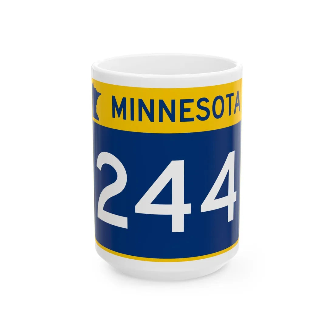 MN-244 wide (Minnesota) (Road Sign) White Coffee Mug 15oz - Go Mug Yourself