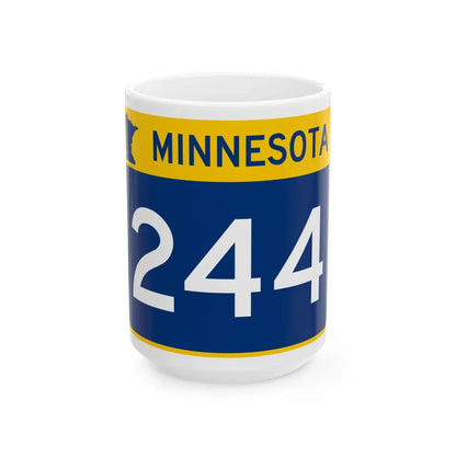 MN-244 wide (Minnesota) (Road Sign) White Coffee Mug 15oz - Go Mug Yourself