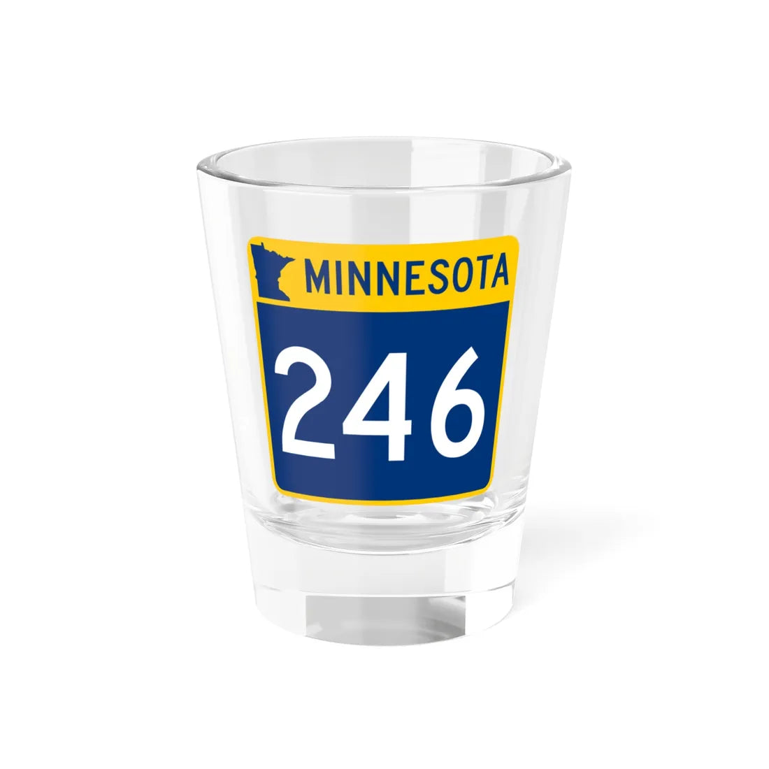 MN-246 (Minnesota) (Road Sign) Shot Glass 1.5oz 1.5oz - Go Mug Yourself